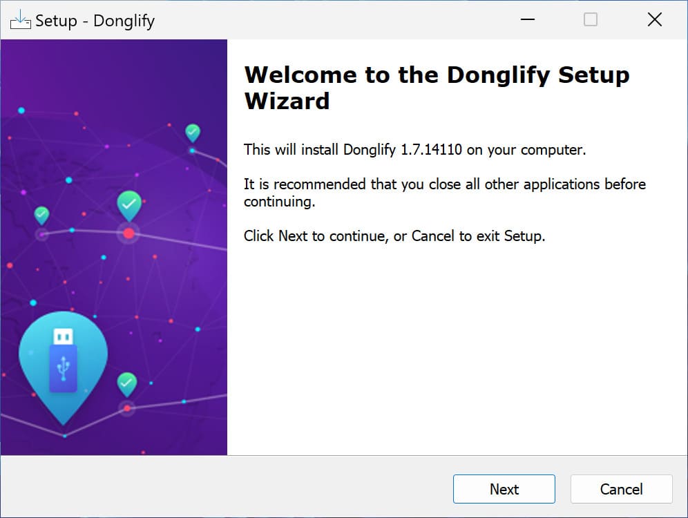  installing Donglify