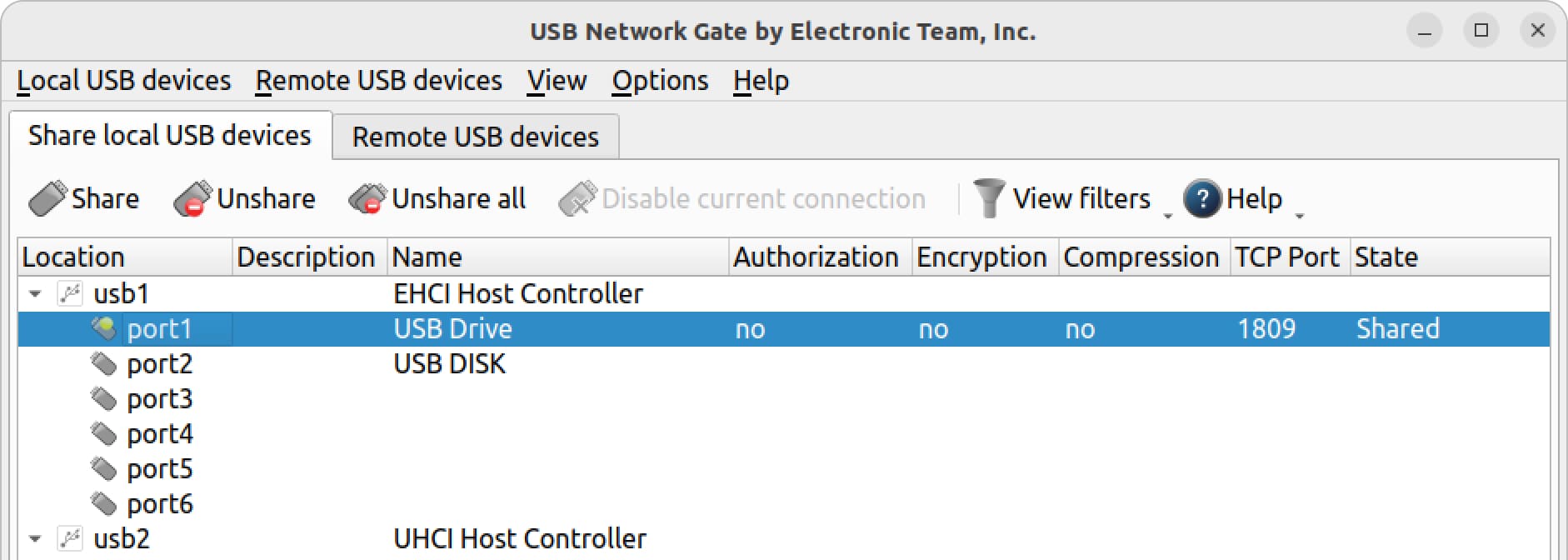 botão de compartilhamento do ung linux