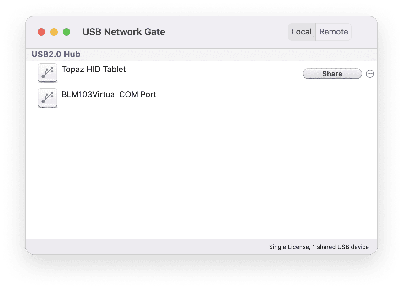 Condivisione di dispositivi USB locali