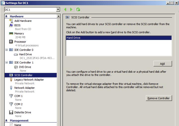 Settings for DC1 Settings for DC1 option