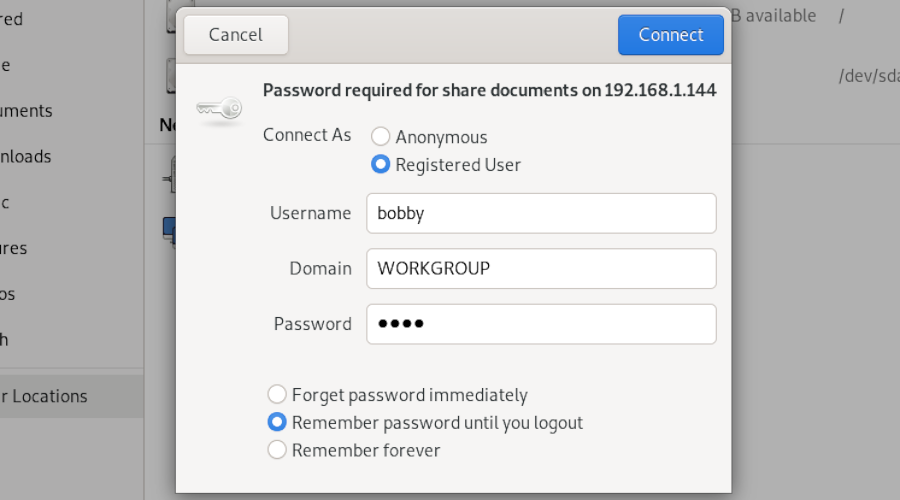 select registered user and enter the credentials