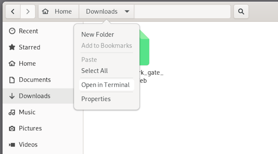  Open the download folder