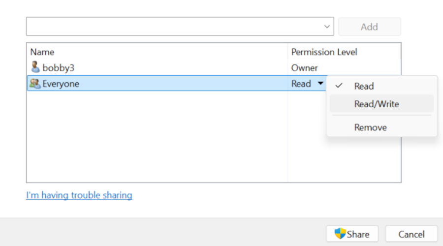  Allowing write access to everyone