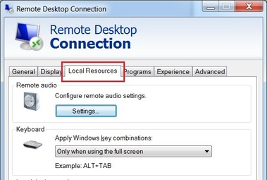 recursos locais de desktop remoto