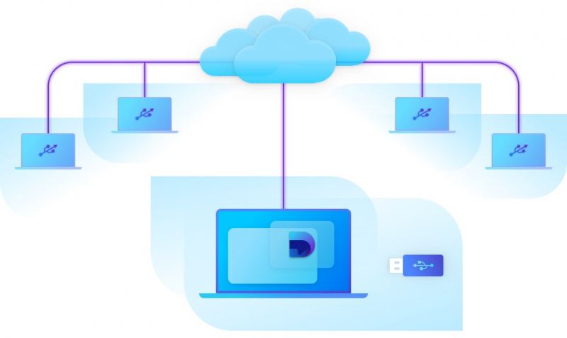 Redirect USB dongle to the cloud