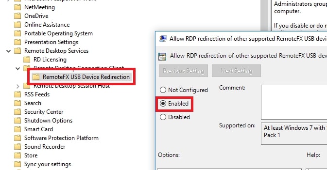  Remotefx-USB-Umleitung aktivieren