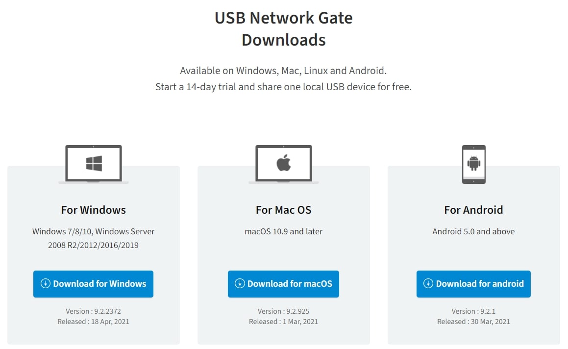  scaricamento usb network gate