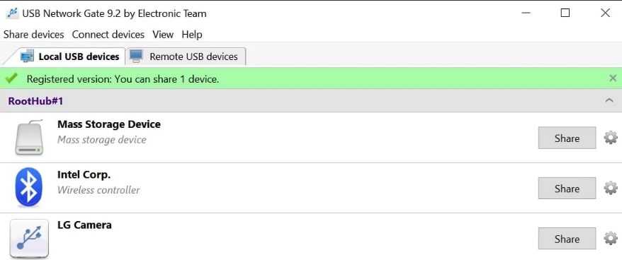  Disque dur externe dans USB Network Gate