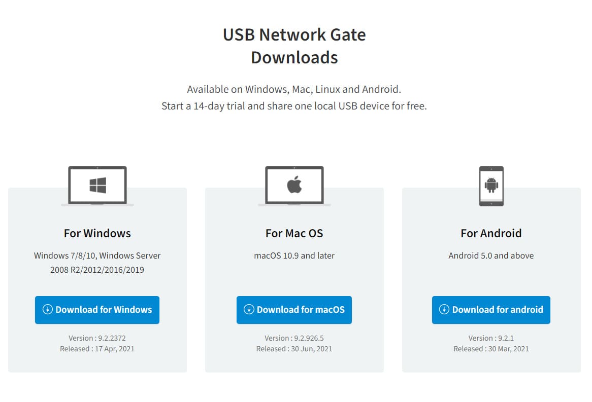  instalar usb network gate