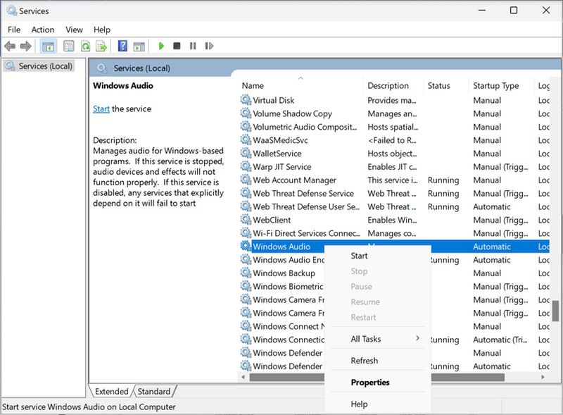 Aprobar la configuración de Audio de Windows