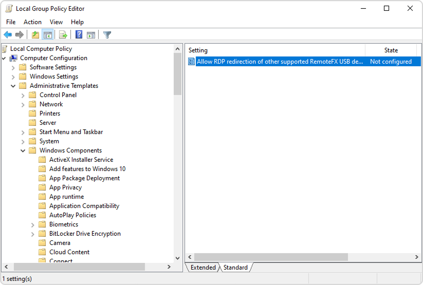 RDP USB Redirection