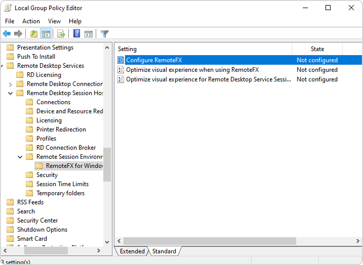 Configure RemoteFX