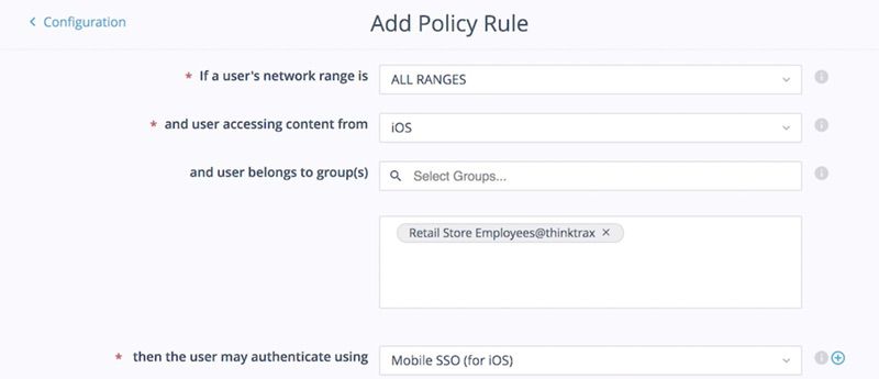 Usa Workspace ONE Access para agregar nuevas reglas de políticas de acceso para tus dispositivos iOS