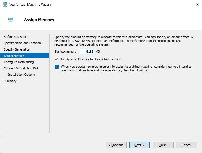 Startup Memory allocations