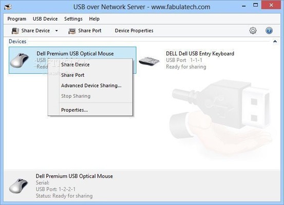 USB através da rede