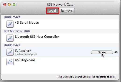 USB Redirector Server per Mac: Condividi i dispositivi USB locali