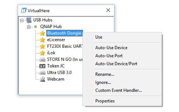 Servidor VirtualHere USB e solução de cliente USB