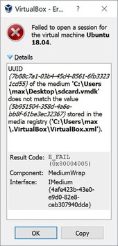 vmdk inaccesible virtualbox usb