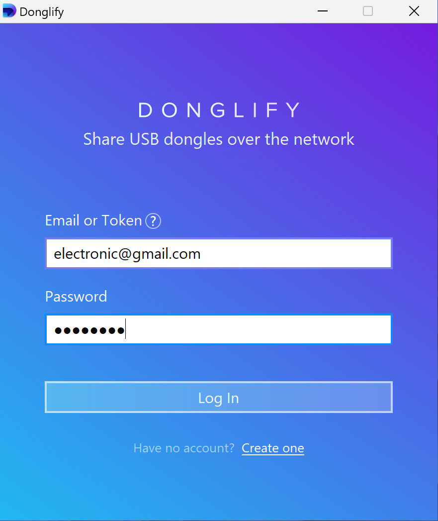  Melden Sie sich beim Donglify-Konto an