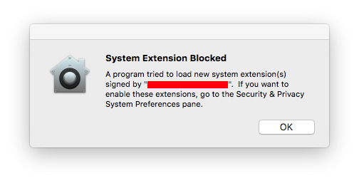 system extension blocked