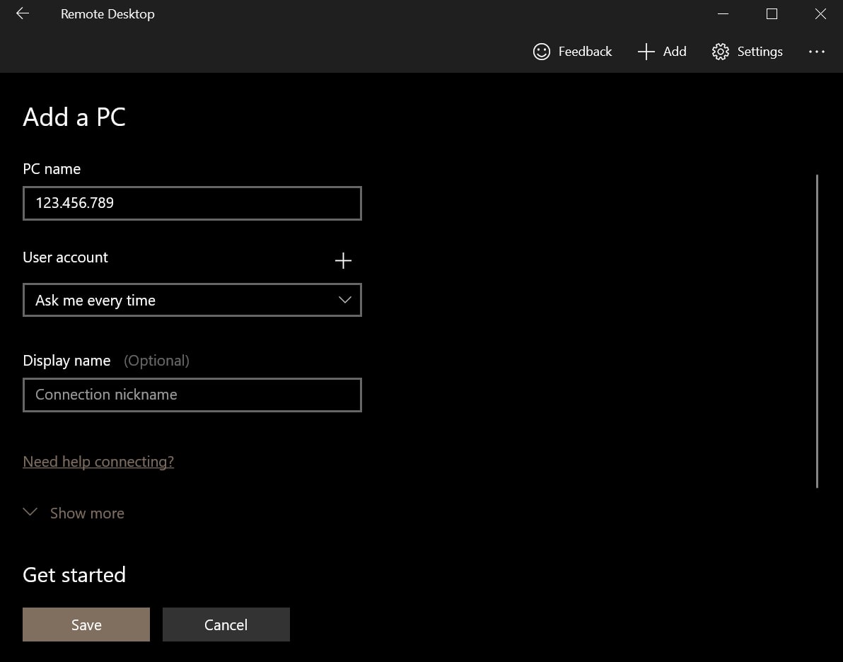 remote desktop configure pc