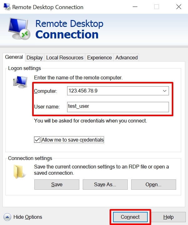 create remote desktop connection