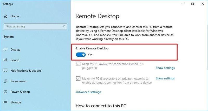 habilitar desktop remoto