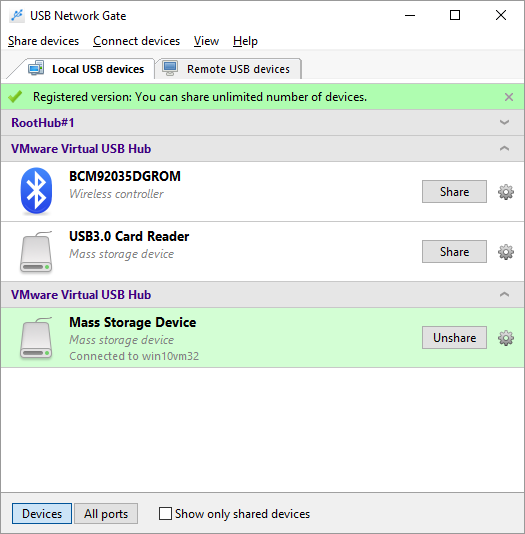 USB IP. Access USB devices over network