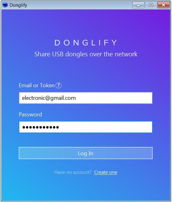  Schermata di accesso Donglify
