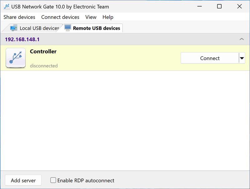  inicie USB Network Gate en el servidor RDP