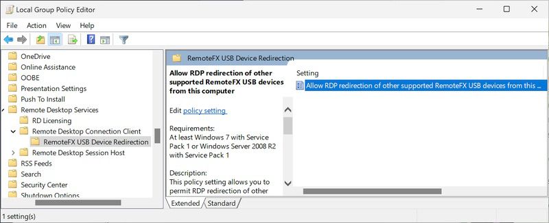 Allow RDP redirection