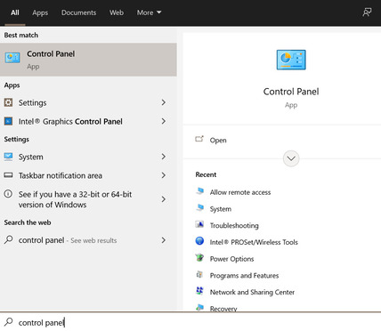  Navegue até o Painel de Controle