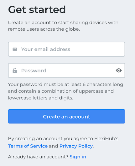  create an account