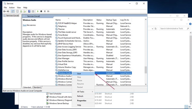 Aprobar la configuración de audio de Windows