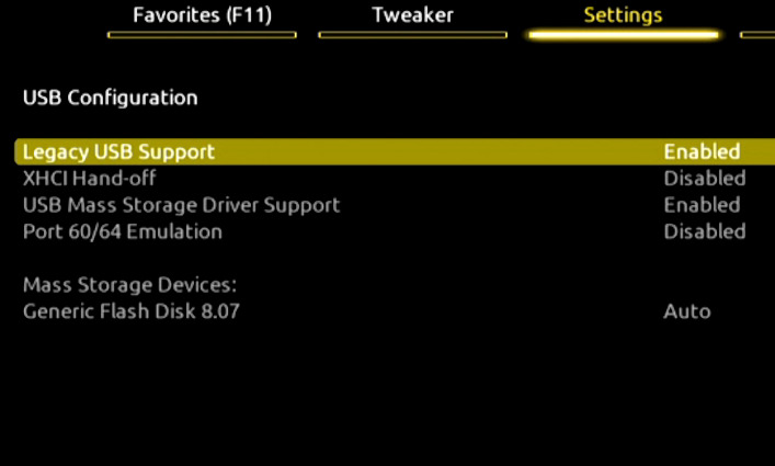  The advanced USB settings